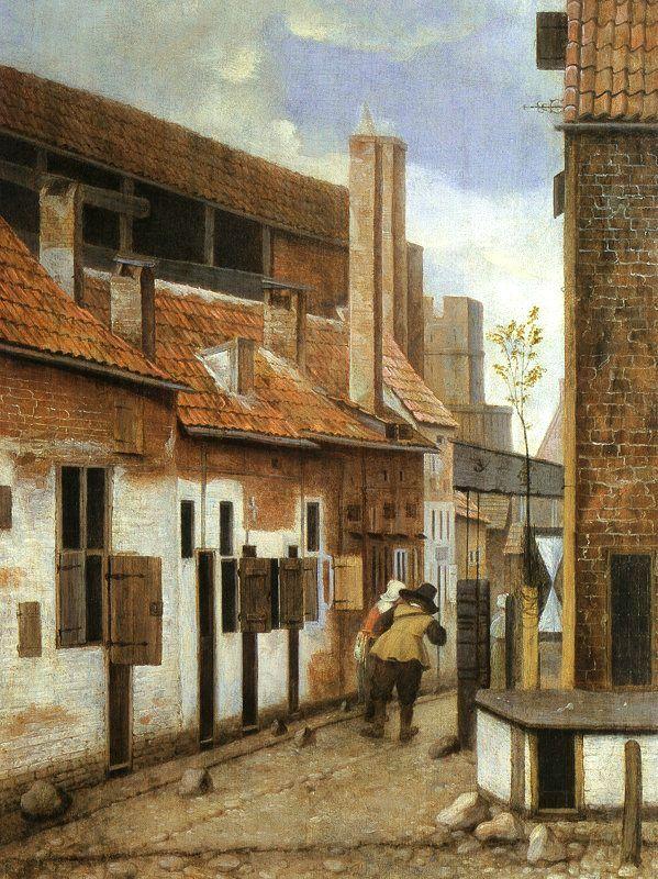Jacobus Vrel Street Scene with Two Figures Walking Away china oil painting image